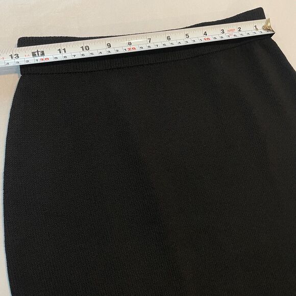 ~ ST. JOHN 4 Skirt Black Maxi Long Pencil Straight Sheath Side Slit Lux Knit 6 8 - Picture 6 of 11